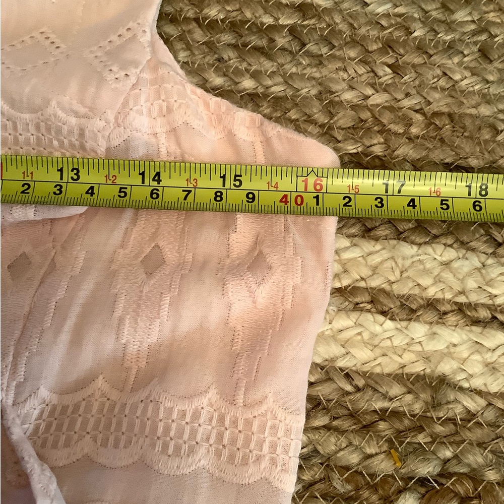 Rebecca Taylor Quartz Pink Embroidered Gauze‎ Cotton Tie Front Sleeveless… - Picture 13 of 13